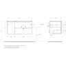 База под раковину подвесная BELBAGNO ETNA-1000-2C-1A-SO-RW-R с двумя выкатными ящиками и одной распашной дверцей, правосторонняя, Rovere Moro, 1004x462x500